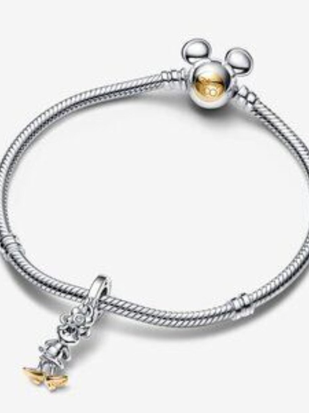 Disney 100th Anniversary Minnie Mouse 0.009 ct tw Lab-created Diamond Dangle Cha - Picture 5 of 5
